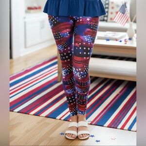 Plus NEW Womens American Flag Leggings, 4th of July